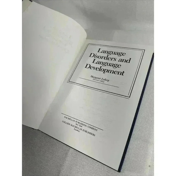 Language Disorders and Language Development by Margaret Lahey (1988, Hardcover)‎ - Picture 5 of 10